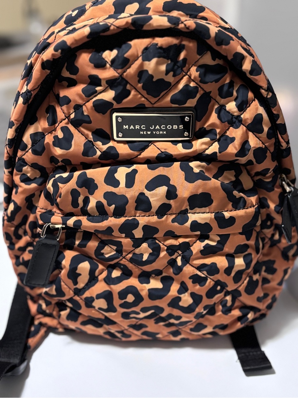 Marc Jacobs Quilted Nylon Mini Printed Backpack Leopard